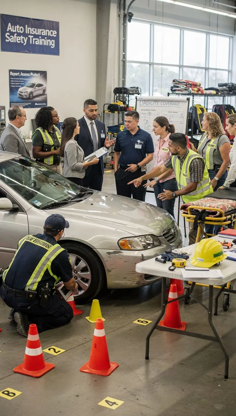 Картинка, изображающая помощь на дороге с автомобилем и сотрудником службы поддержки.